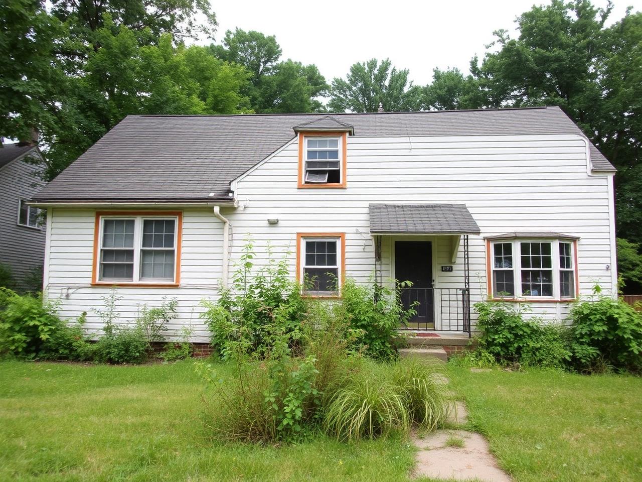 Original aging home exterior before rebuild